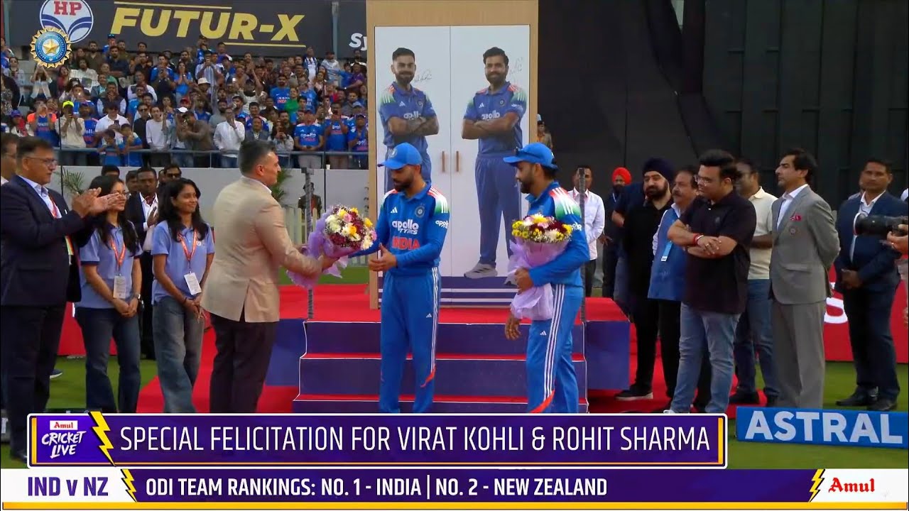 Watch : Virat Kohli and Rohit Sharma Farewell Ceremony During IND vs NZ Match Today background