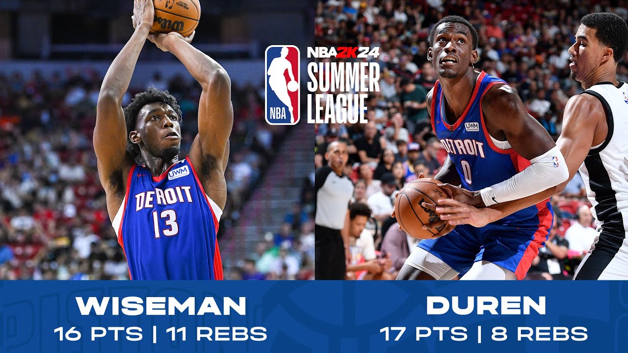 James Wiseman & Jalen Duren Full Highlights vs. Orlando Magic | Summer League 2023 | Pistons TV background