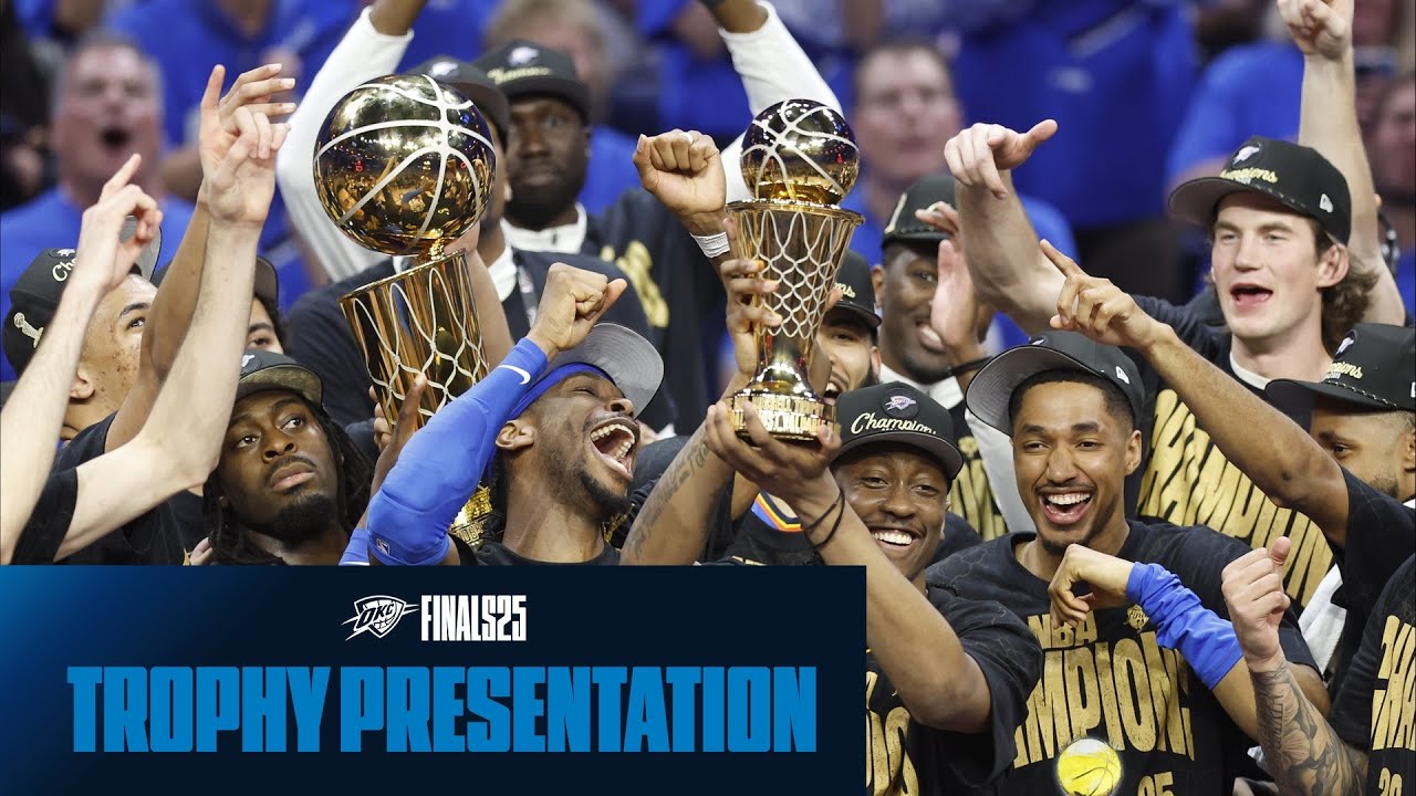 OKC Thunder Crowned 2025 NBA Champions ЁЯПЖ | Full Trophy Presentation background