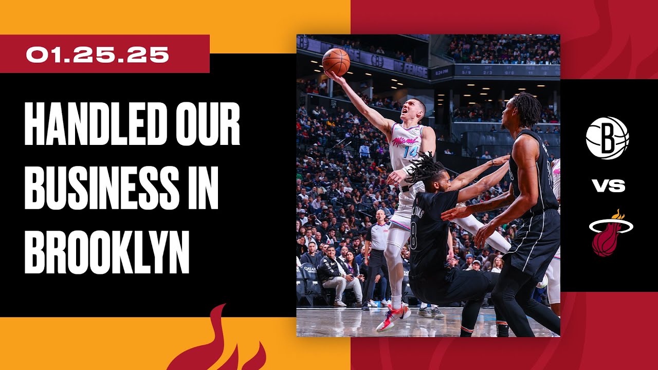 Tyler Herro 25 PTS 8 AST | Miami HEAT vs. Brooklyn Nets | January 25, 2025 background