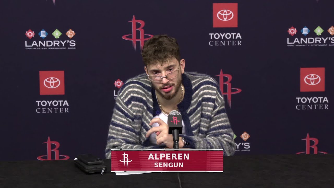 Alperen Sengun with a Press Conference vs Kings background