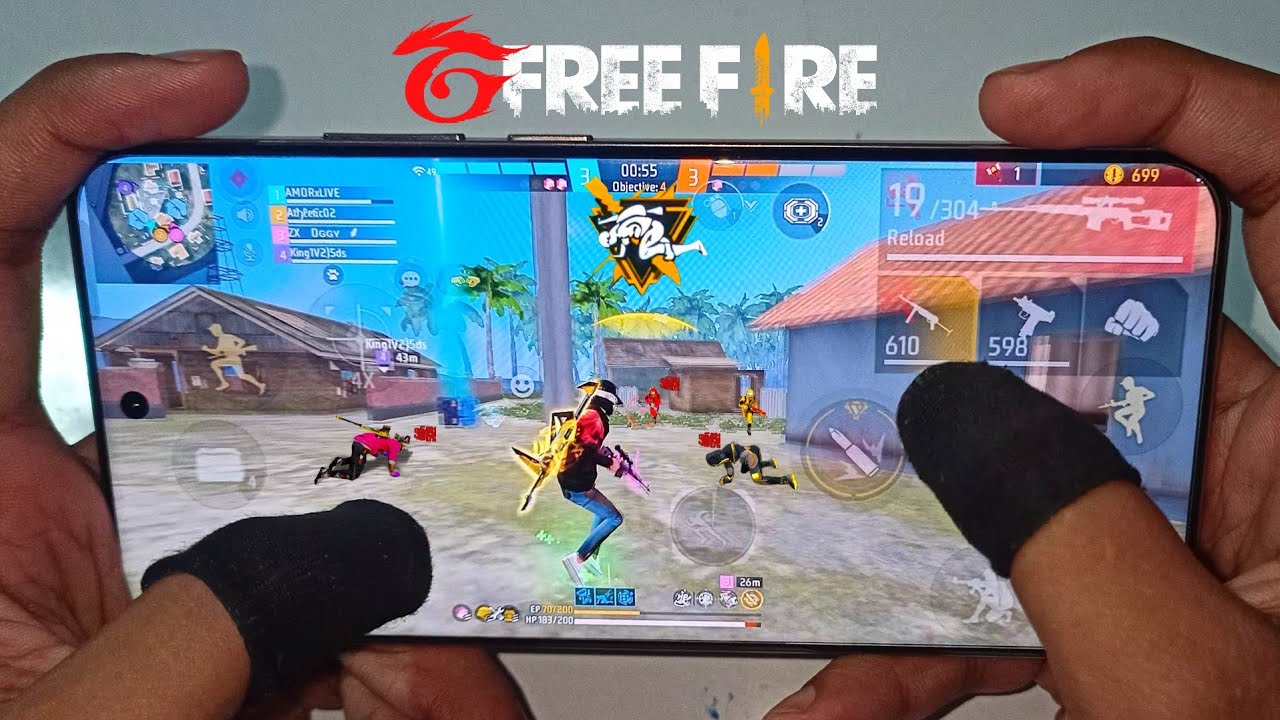 free fire gameplay 2 finger handcam 🎀 realme p3 ultra