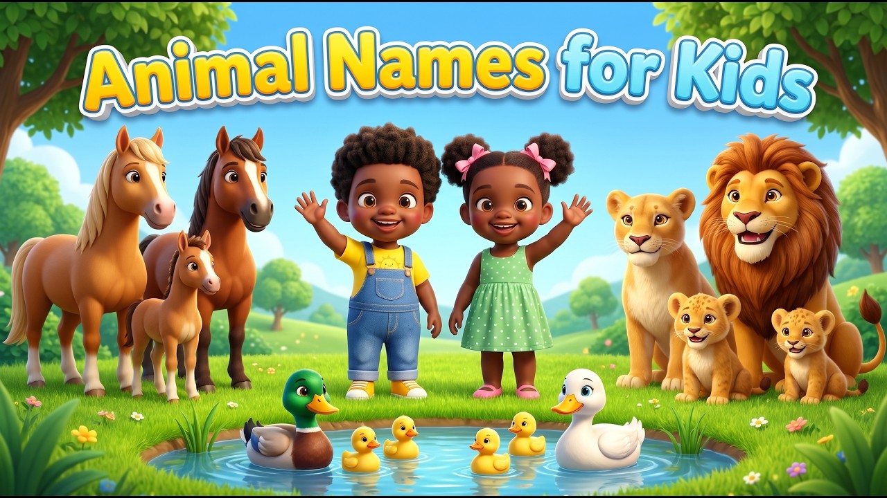 Animal Names for Kids | Male, Female & Baby Names | Educational Videos for Kids | Nathan and Yanah