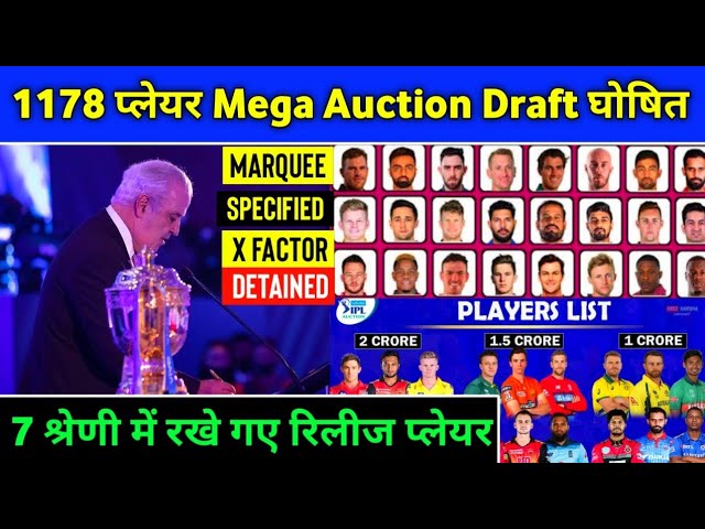 IPL 2022 Mega Auction Draft - 1178 Players Registered For Mega Auction