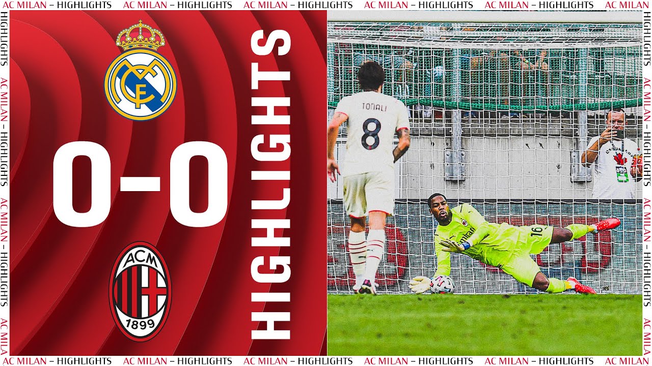 Highlights | Maignan saves a penalty | Real Madrid 0-0 AC Milan background