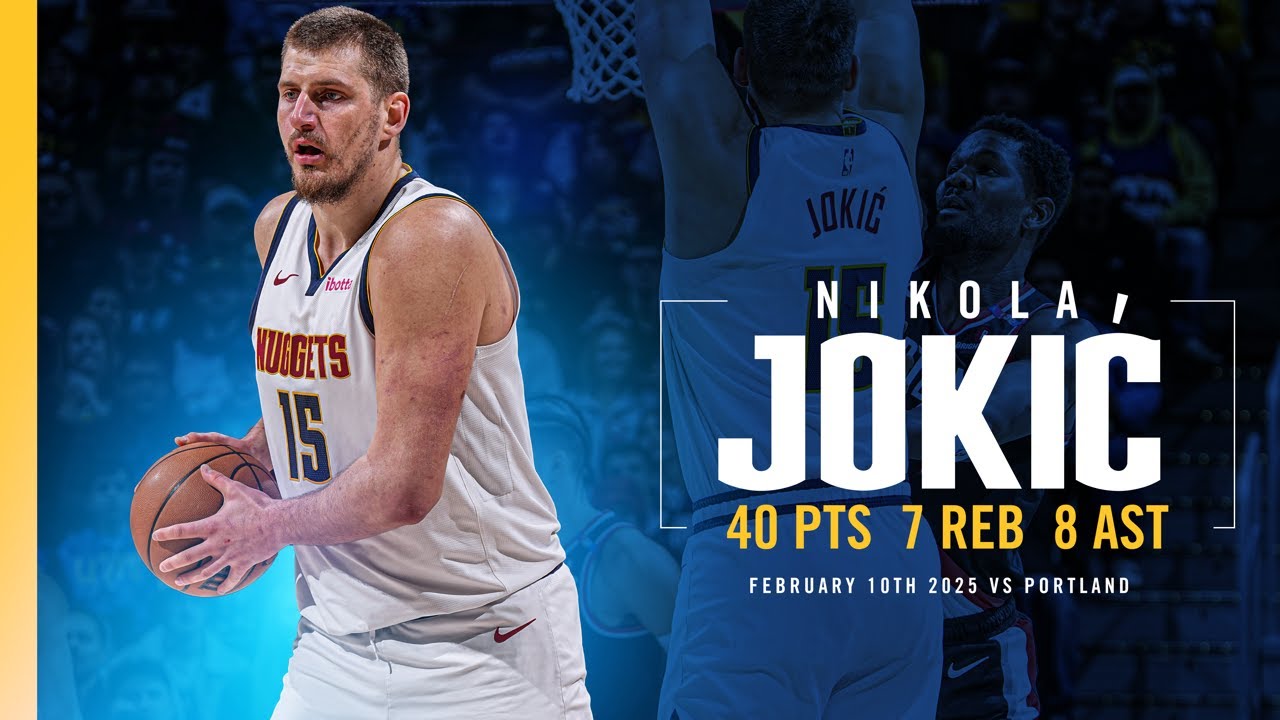 Nikola Jokić Full Game Highlights vs. Trail Blazers 📺 | 2/10/25 background