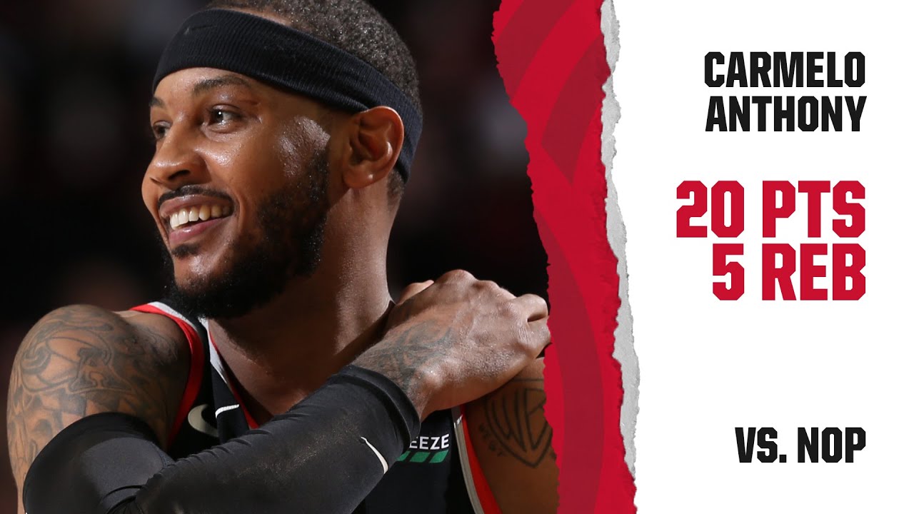 Carmelo Anthony (20 PTS, 5 REB) Highlights | Trail Blazers vs. Pelicans