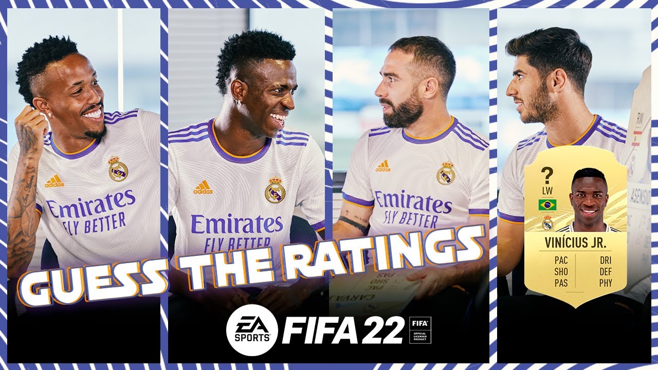 Vini Jr., Carvajal, Asensio & Militão guess FIFA 22 RATINGS! | Real Madrid background