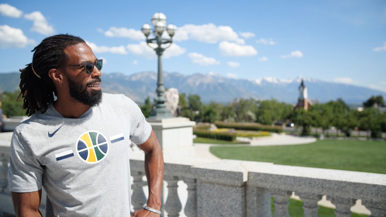 Mike Conley gets his first look at Salt Lake City background