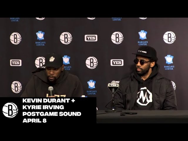 Kevin Durant + Kyrie Irving | Postgame Sound | 4/8/22 background