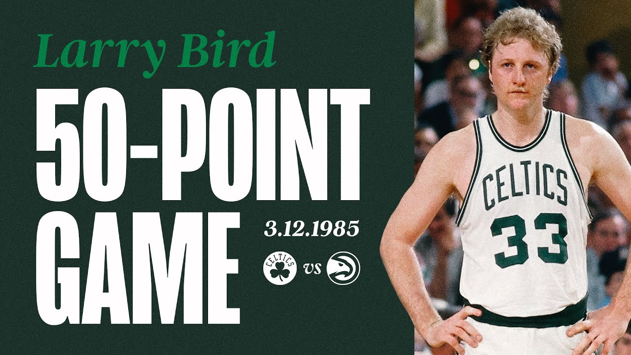Celtics Legend Larry Bird scores career-high 60 points versus Atlanta Hawks background