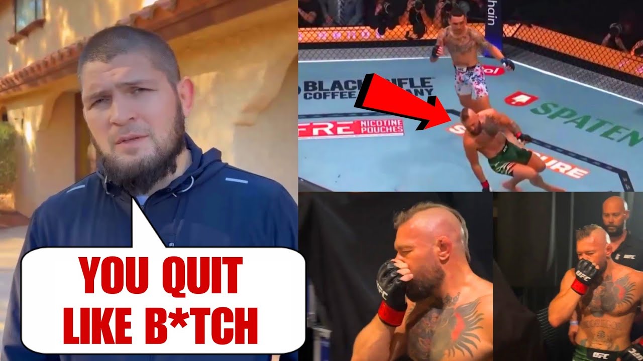 Khabib Nurmagomedov Reacts to Conor McGregor vs Max Holloway 2 After Conor's Right Foot Injury background