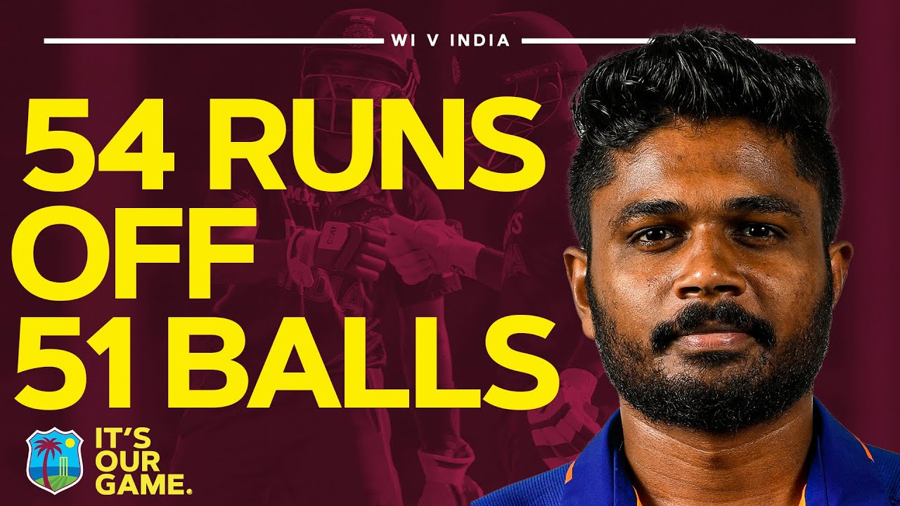 Sanju Samson's First ODI Half-Century For India | 54 Runs Off 51 Balls | West Indies v India background