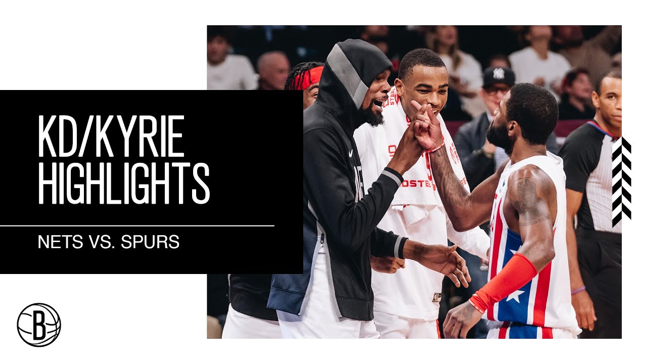 Highlights | Kevin Durant & Kyrie Irving Combine for 52 Points vs. Spurs background