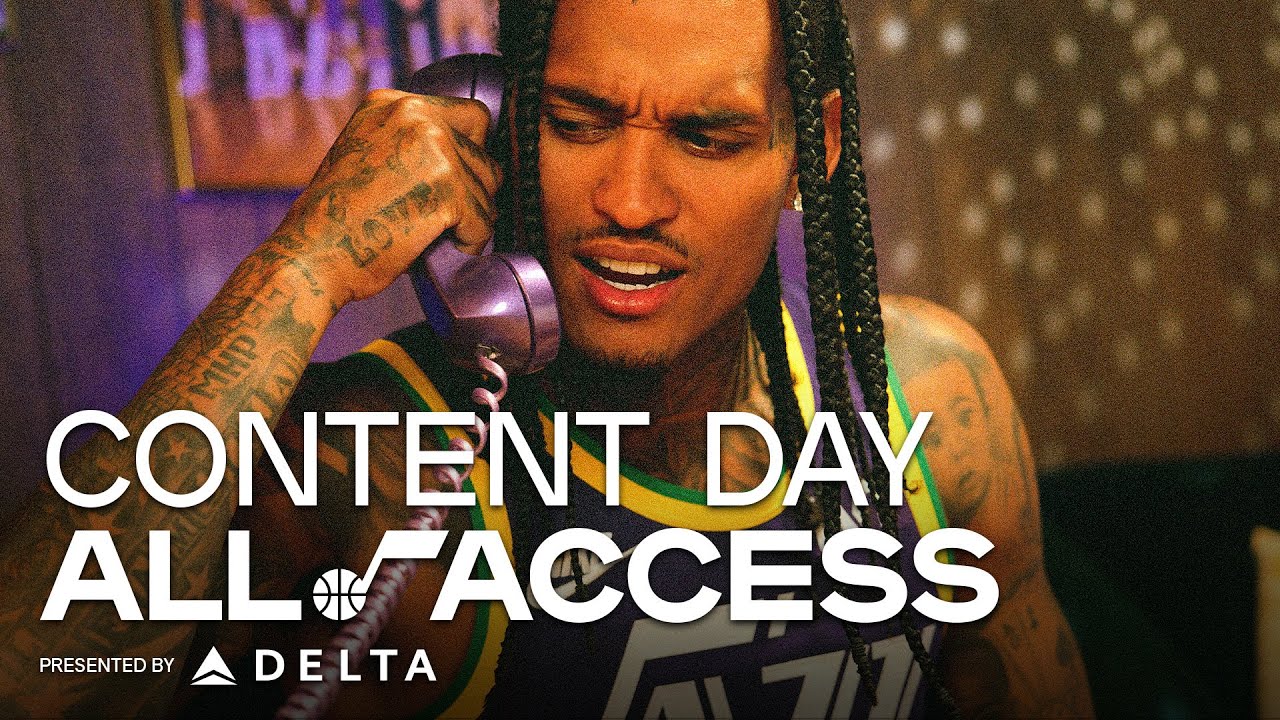 🪩 THROWBACK PHOTO SHOOT 🪩 Jazz Content Day 📸 | UTAH JAZZ #ALLACCESS Presented by Delta background