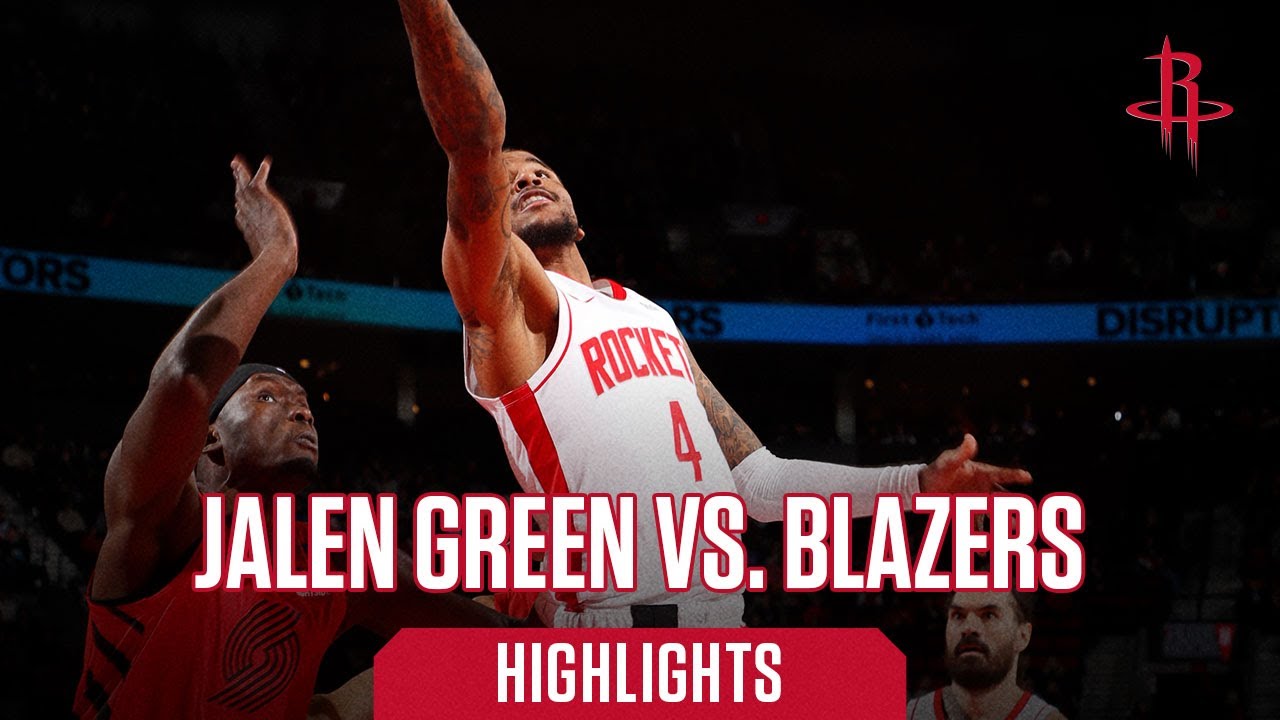 Jalen Green (26 points) Highlights vs. Portland Trail Blazers l Houston Rockets background