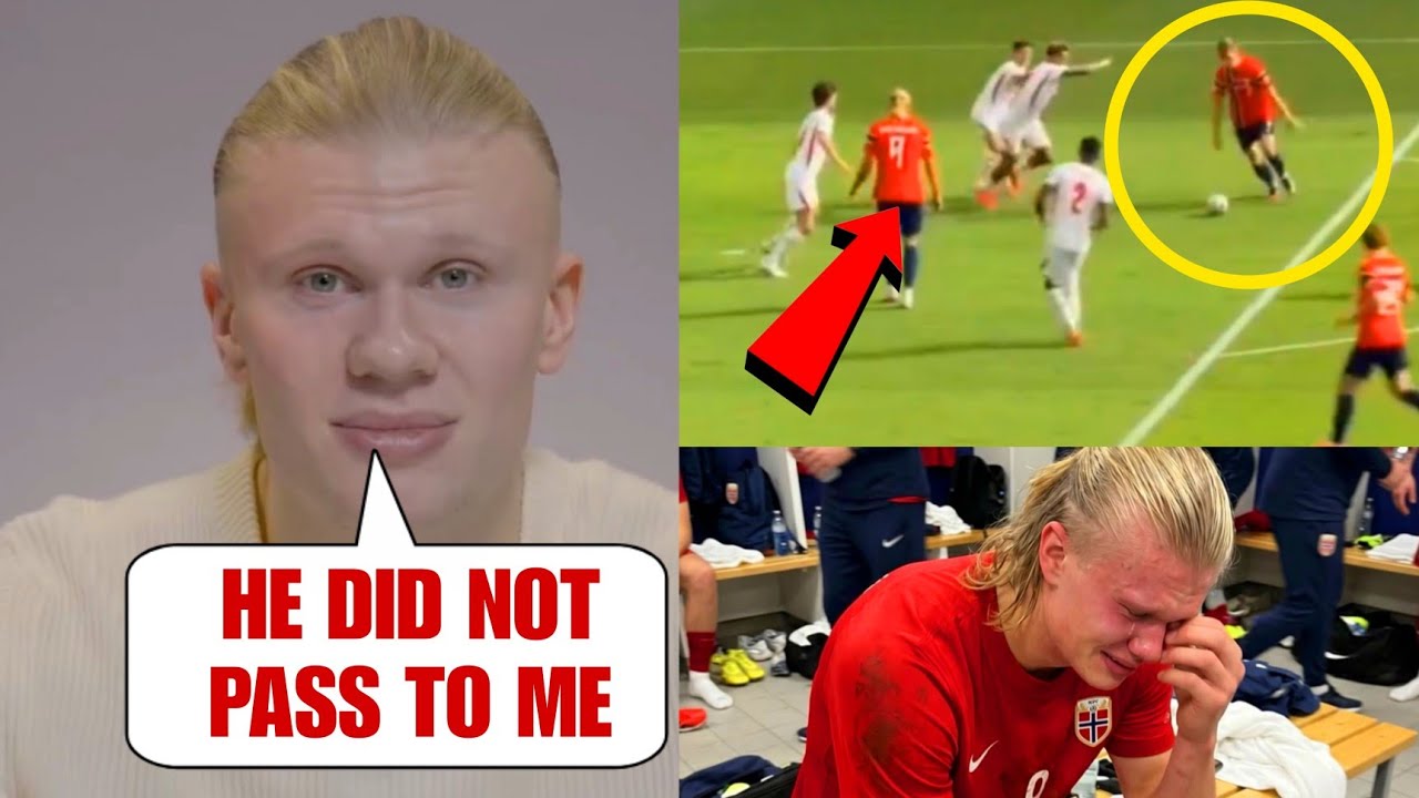 Erling Haaland Finally Reacts to Sorloth Not Passing Him the Ball After Norway Out Of Fifa World Cup background