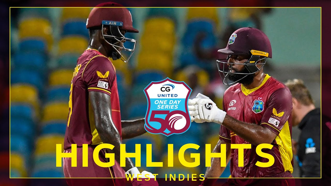 Highlights | West Indies v New Zealand | New Zealand Win By 50 Runs | 2nd CG United ODI Series background