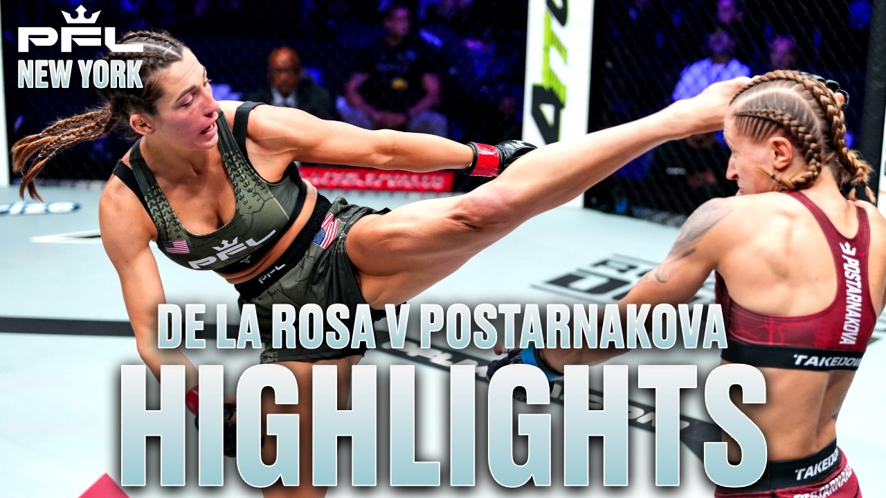 BIGGEST WIN OF CAREER | Montana De La Rosa v Tatiana Postarnakova - Fight Highlights | PFL New York background