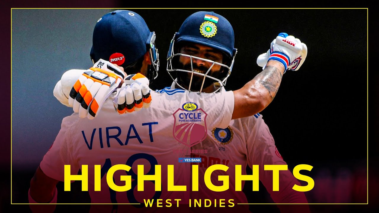 Highlights | West Indies v India | Kohli Hits Hundred | 2nd Cycle Pure Agarbathi Test Day 2 background