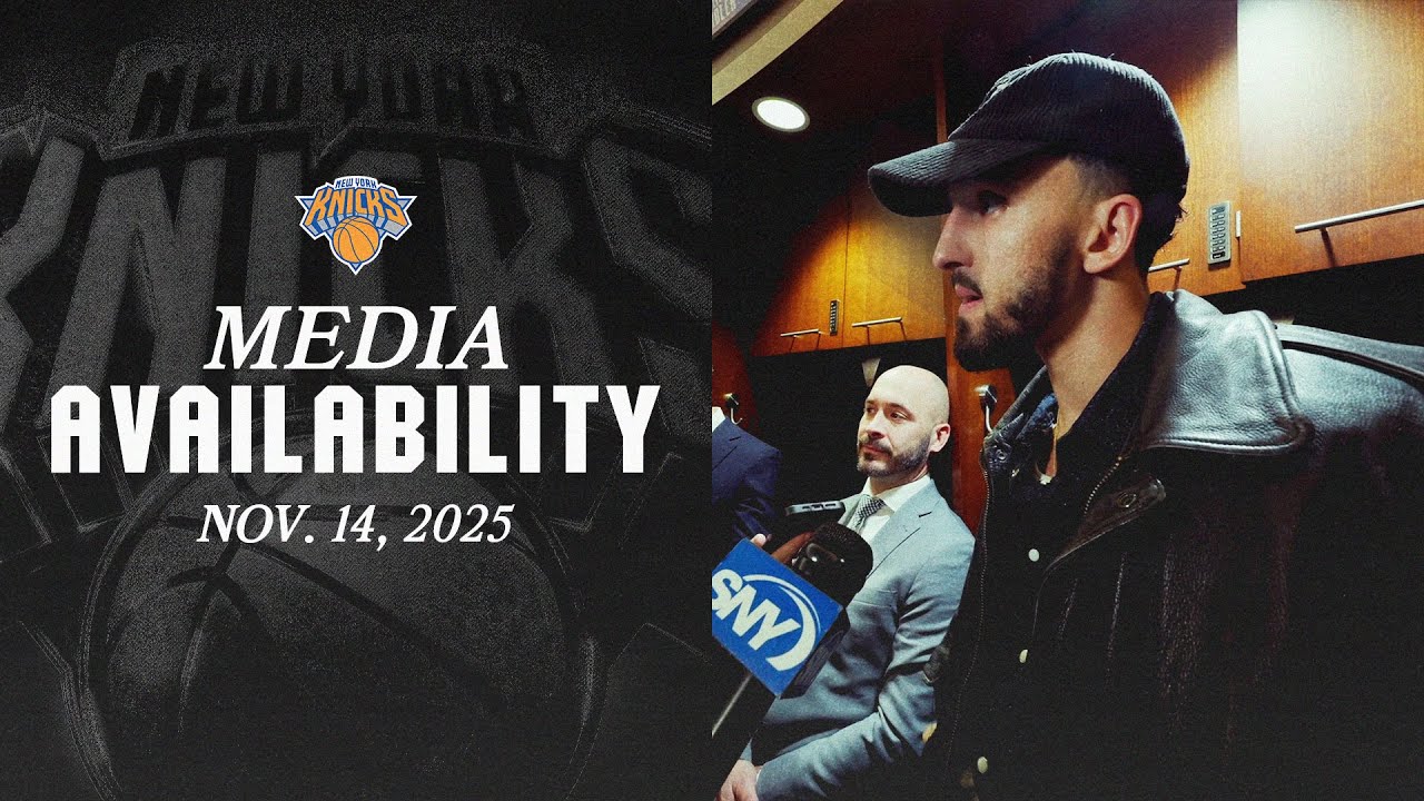 Landry Shamet, Josh Hart & Karl-Anthony Towns Postgame Media | Nov. 14, 2025 background