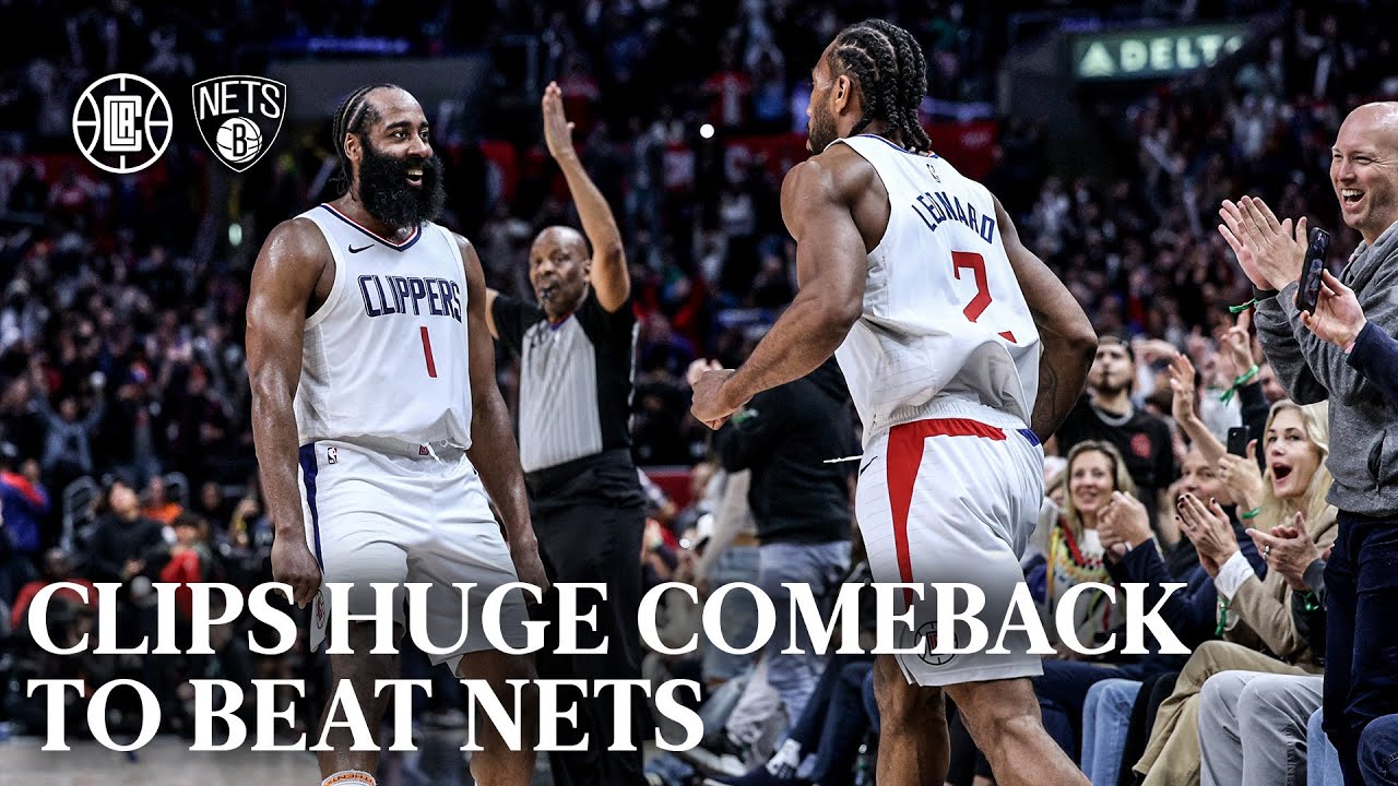 Clippers Beat The Nets With a 22-0 Comeback Highlights | LA Clippers background
