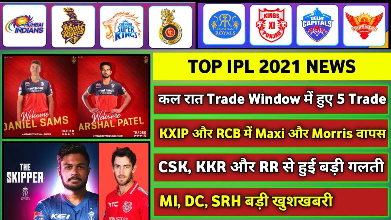 IPL 2021 - 8 BIG News For IPL on 21 Jan (Retention List, Trade Players List, RCB, CSK, KXIP, Purse)