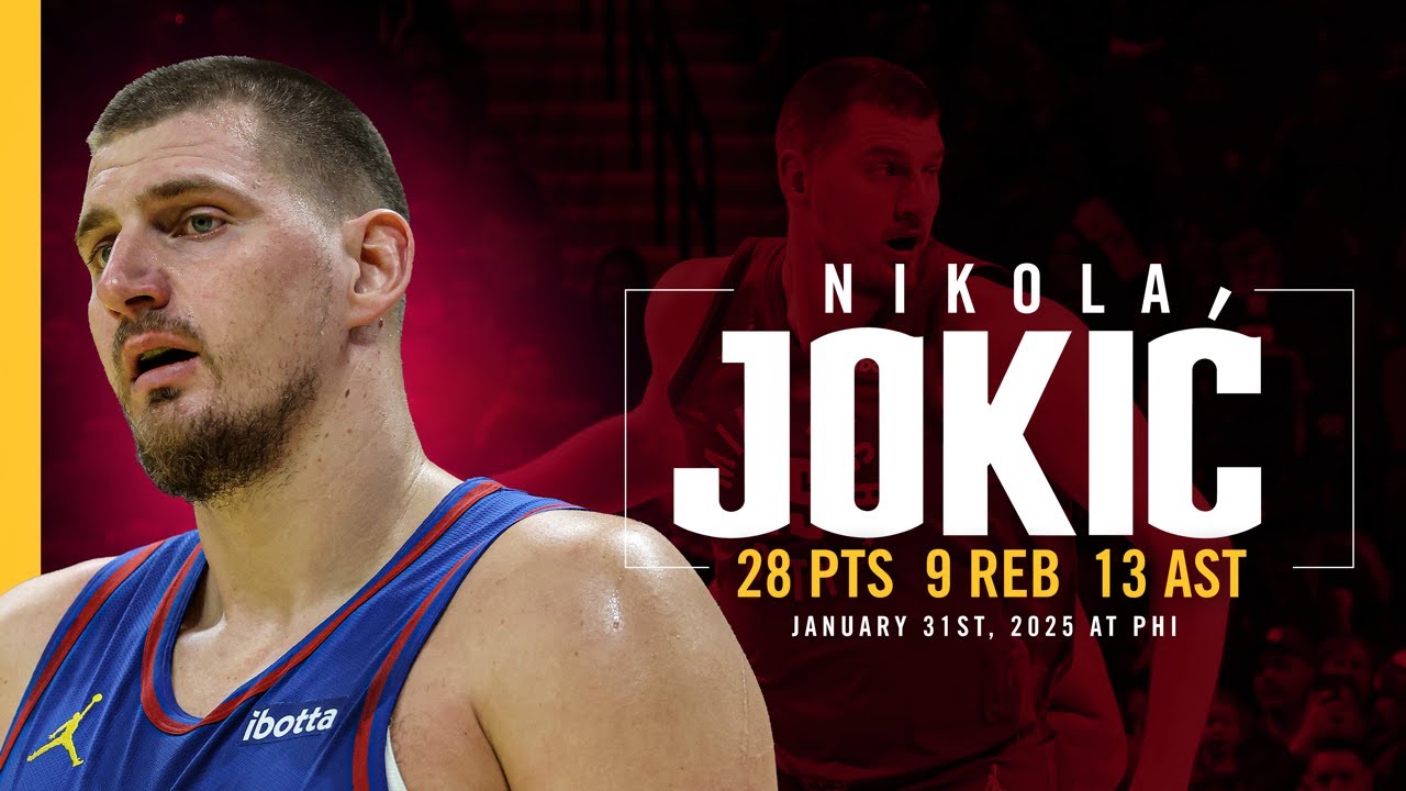 Nikola Jokić Records Near Triple-Double vs. 76ers 📺 | Full Game Highlights 1/31/25 background