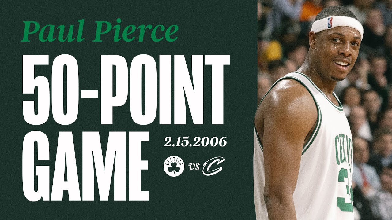 Paul Pierce scores a career-high 50 points against LeBron James and the Cleveland Cavaliers