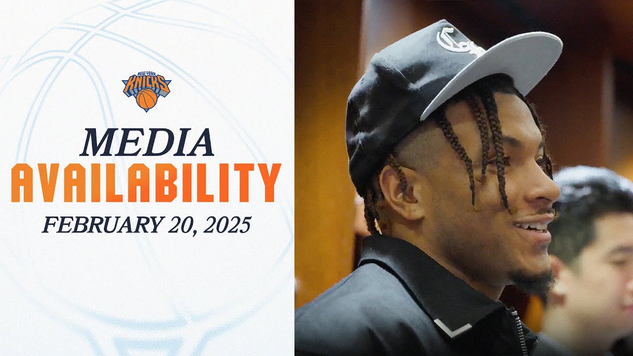 Brunson, Towns, McBride, Bridges and Coach Thibodeau post game media | February 20, 2025 background