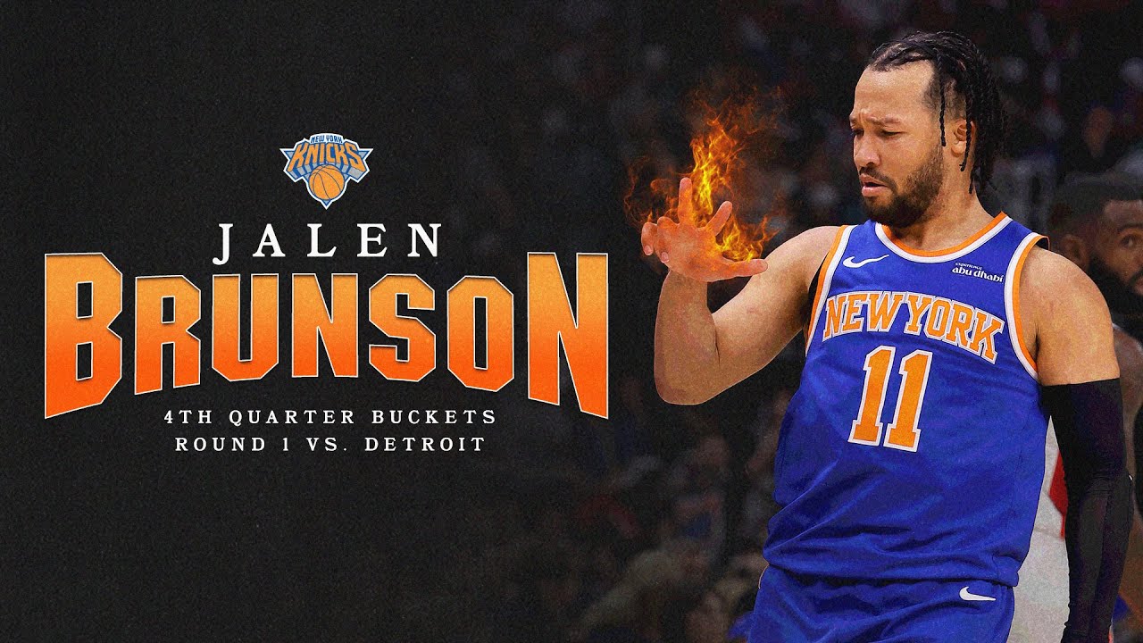 Jalen Brunson's CLUTCH 4th Quarter Buckets vs Detroit Pistons | 2025 NBA Playoffs background