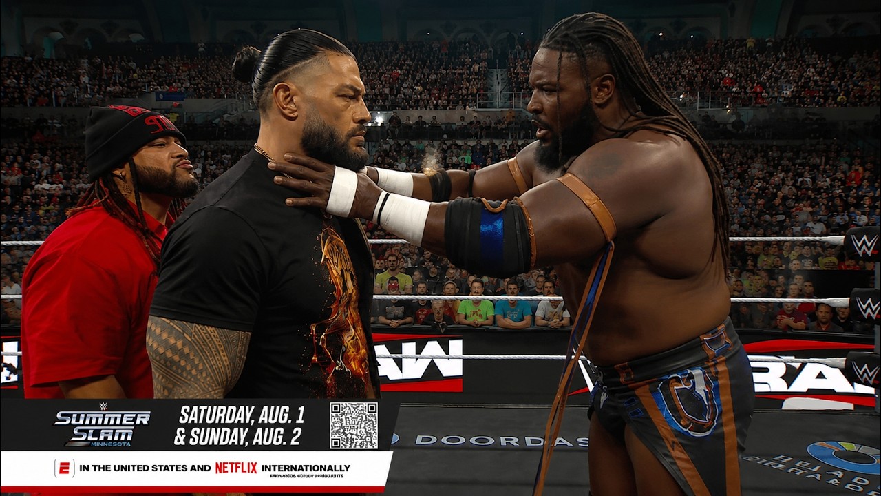 WWE Oba Femi Attacks Roman Reigns, Monday Night Raw Highlights Latest