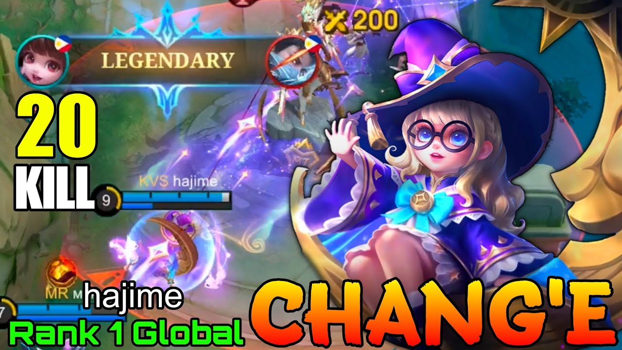 Legendary Chang'e Hard Carry 20 Kills - Top 1 Global Chang'e by hajime - Mobile Legends background