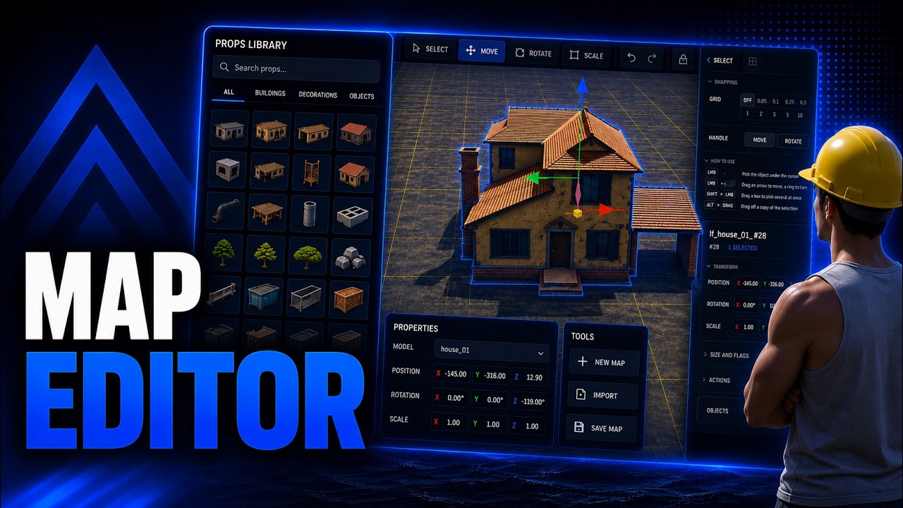 FiveM Map Editor Script 🗺️ Advanced IN-GAME Building, AI Assistant, +12,000 Props (ESX/QB/QBox)