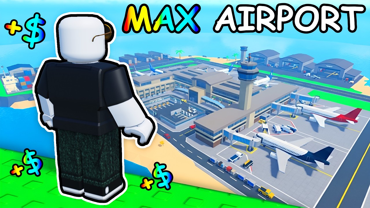 100% Completing Roblox AIRPORT TYCOON... background