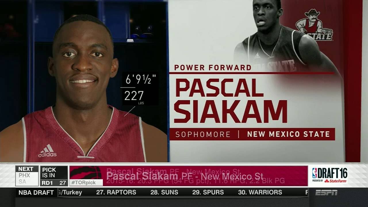 Pascal Siakam Drafted 27th Overall - June 23, 2016 background