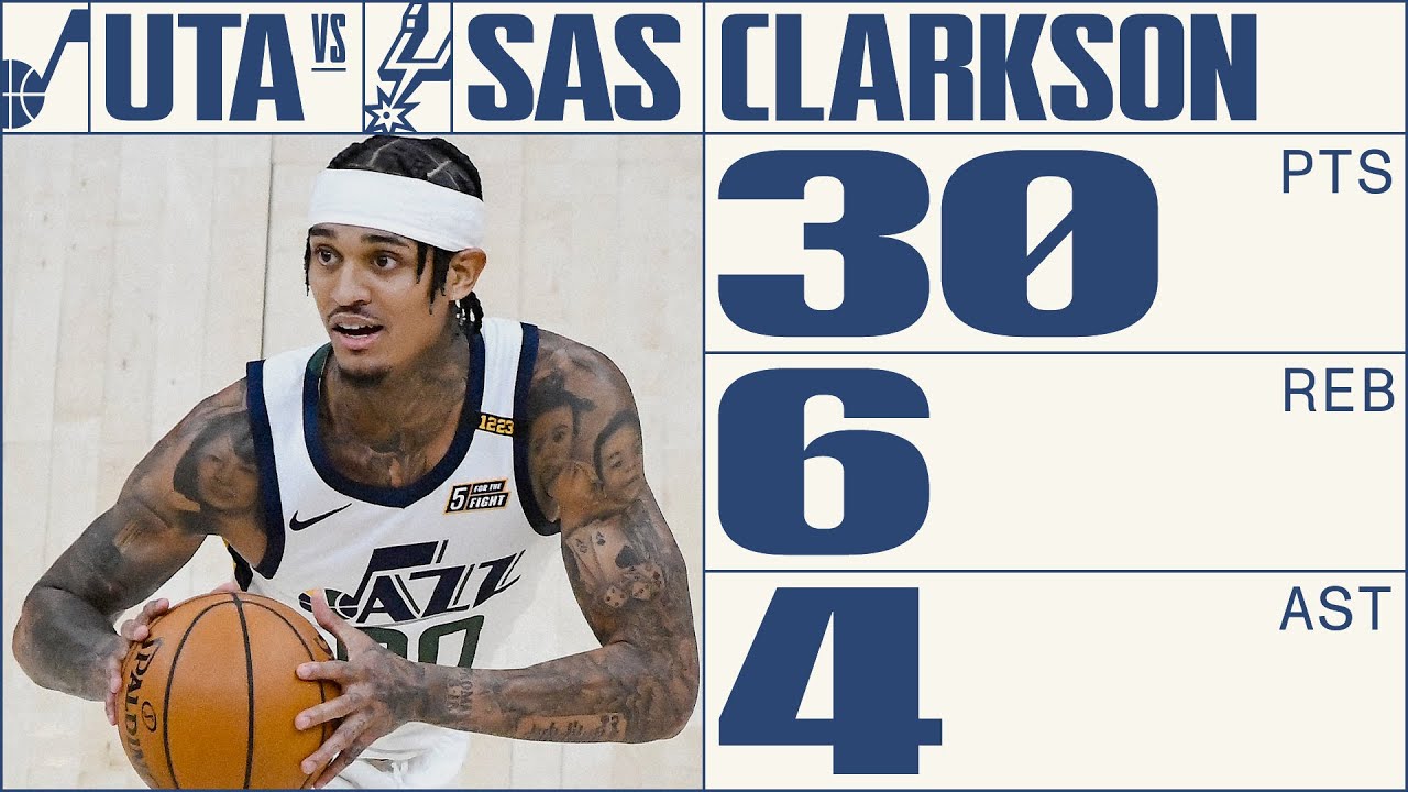 Jordan Clarkson finishes RIDICULOUS and-1 vs Spurs | UTAH JAZZ background