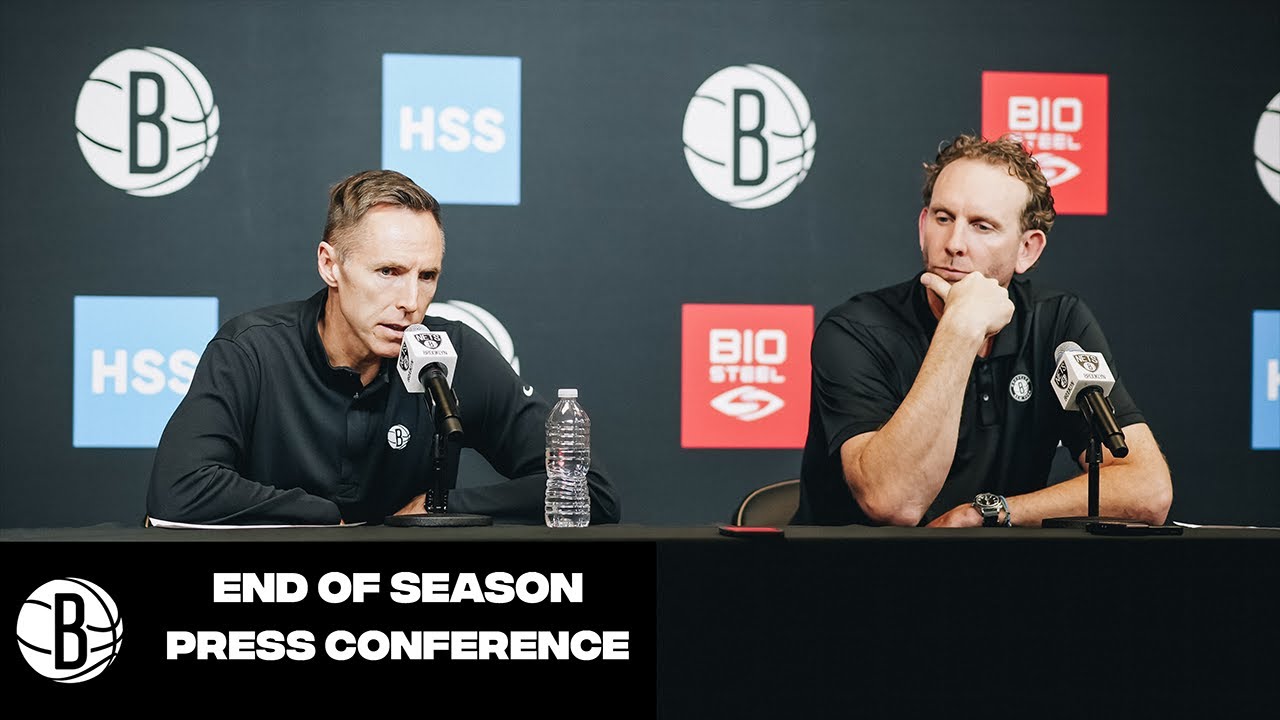 Sean Marks & Steve Nash End of Season Press Conference | Brooklyn Nets background
