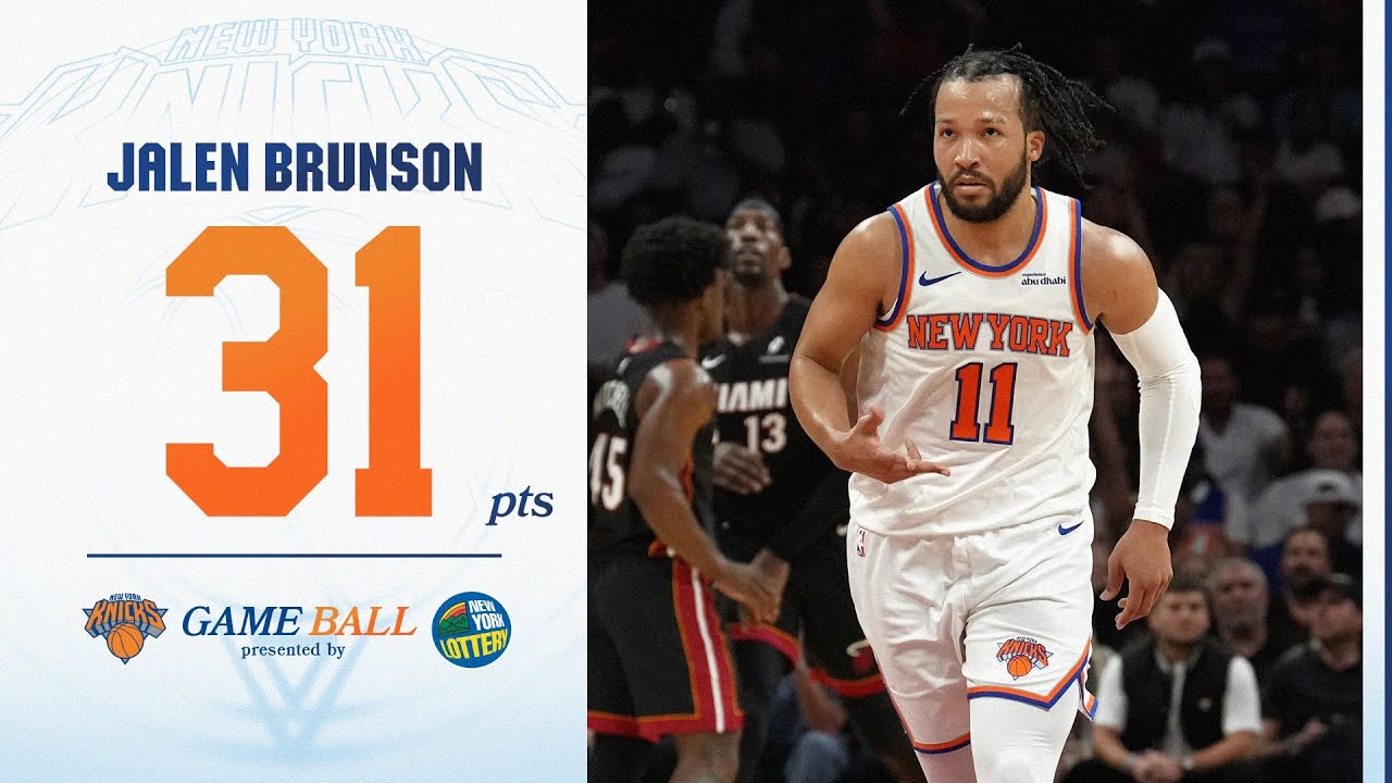 Jalen Brunson dominates with 31 PTS against the Miami Heat | March 2, 2025 background