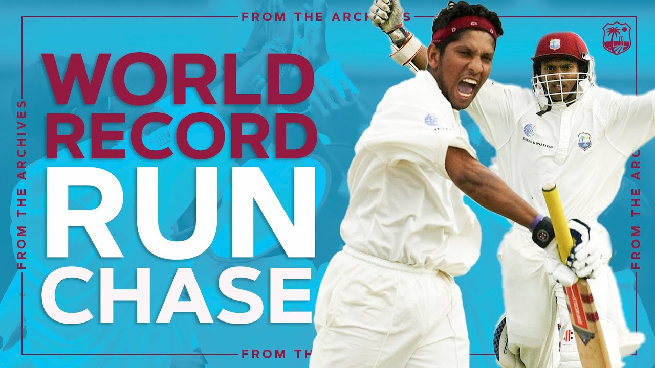 WORLD RECORD Run Chase Highlights! | Sarwan & Chanderpaul Star as Windies Chase 418 v Australia 2003 background