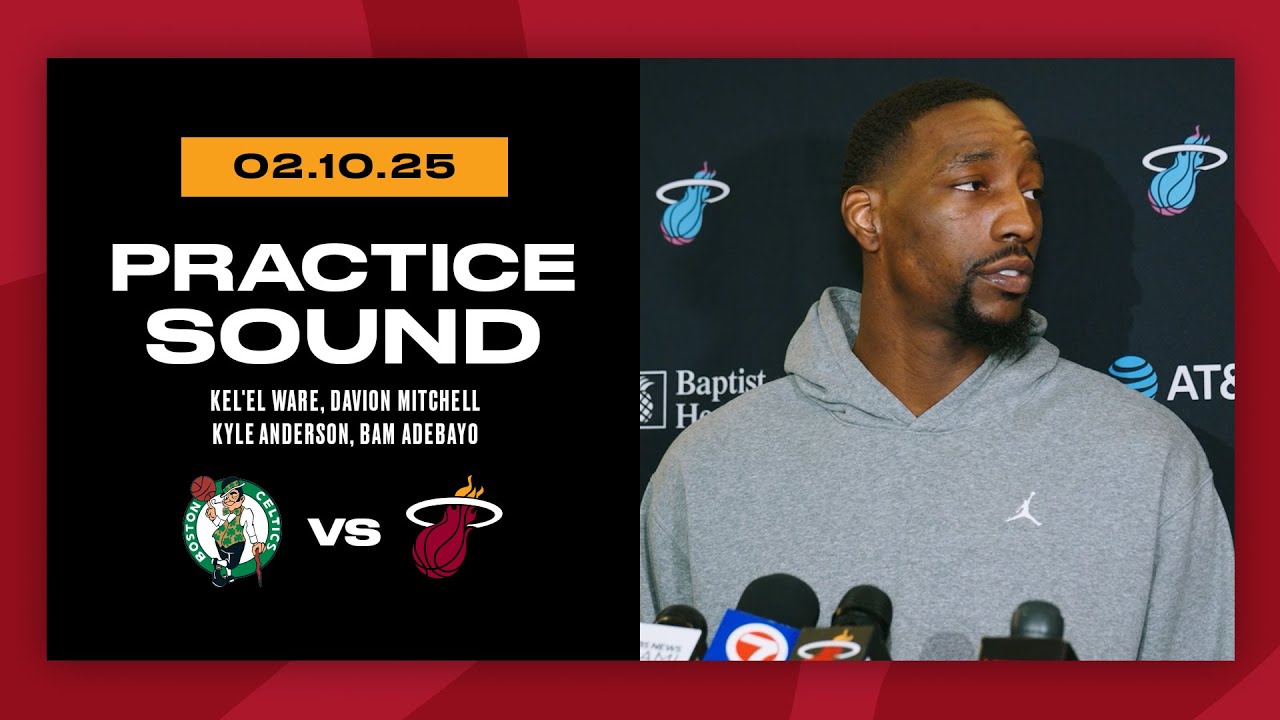 Kel'el Ware, Davion Mitchell, Kyle Anderson, Bam Adebayo | Shootaround Interview | February 10, 2025 background