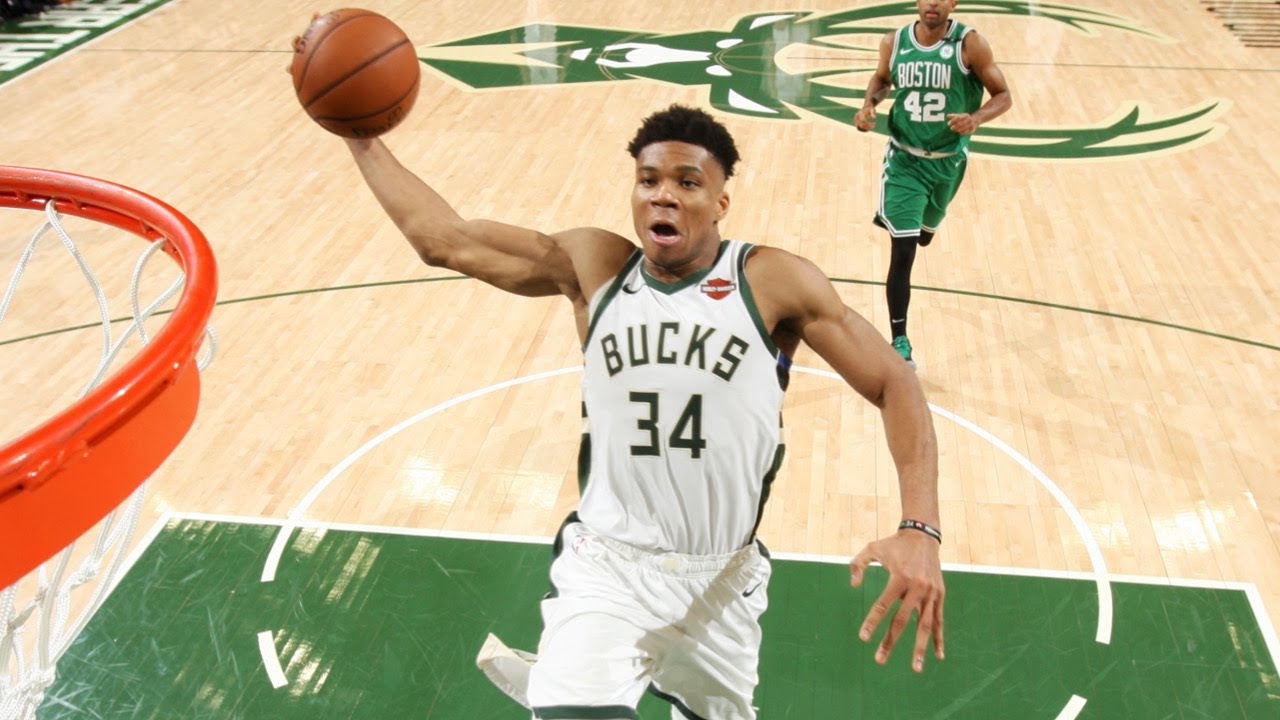 The Greek Freak's Best Dunks Of His Career | 15 Minutes Of Giannis Antetokounmpo Dunks & Poster Jams background