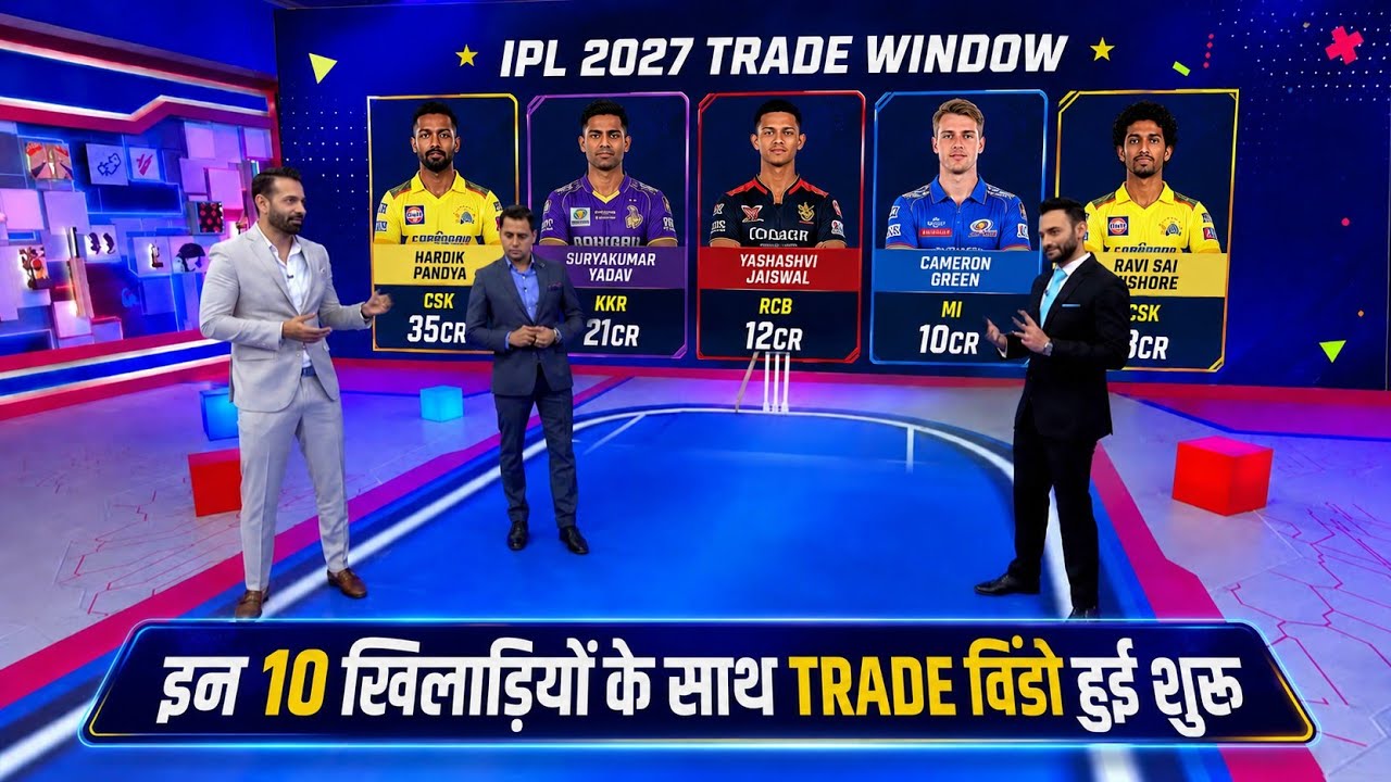 IPL 2027 - IPL 2027 Trade Window Officially Announced With These 10 Players | IPL 2027 Trade Players background