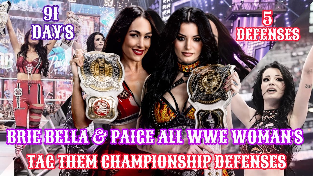 Brie Bella & Paige All WWE Woman's Tag Team Championship Defenses ( LivtoMach )