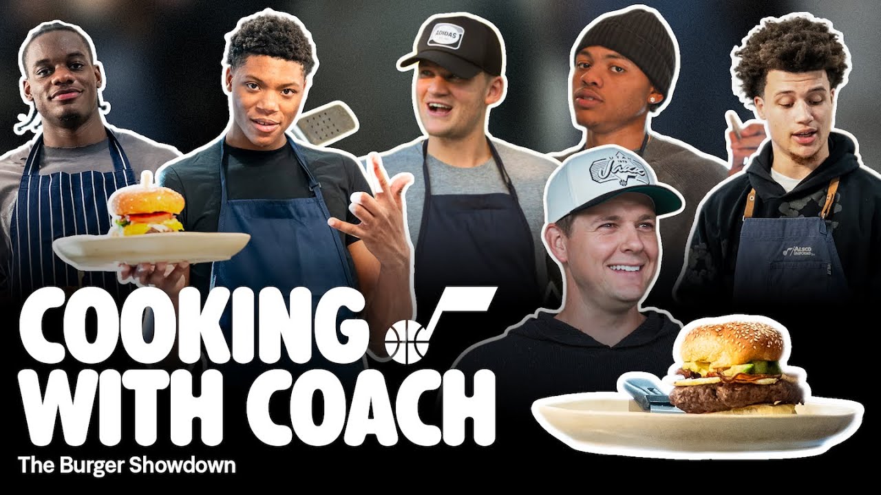 COOKING WITH COACH: The Burger Showdown ЁЯНФЁЯзСтАНЁЯН│ | UTAH JAZZ