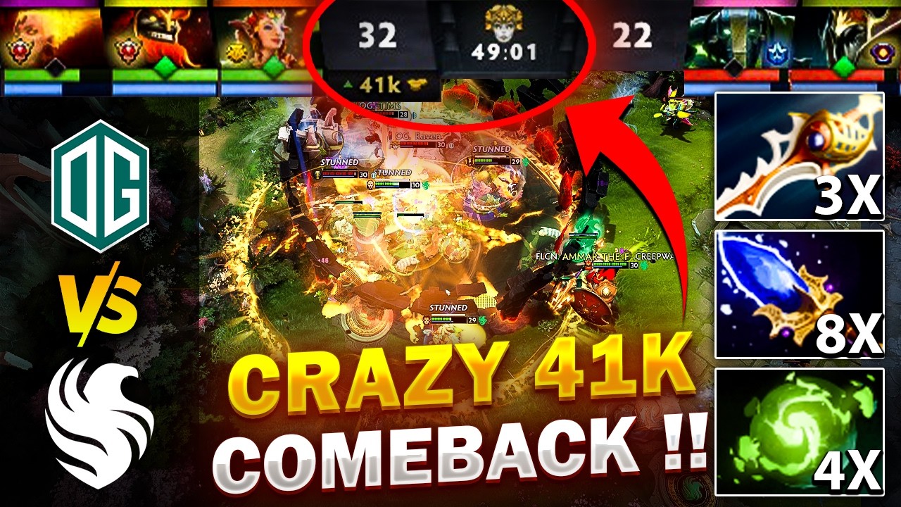 OG vs FALCONS - 90MIN ABSOLUTE CINEMA WTF 41k MEGACREEPS COMEBACK MATCH !! 1win Essence II Dota 2 background