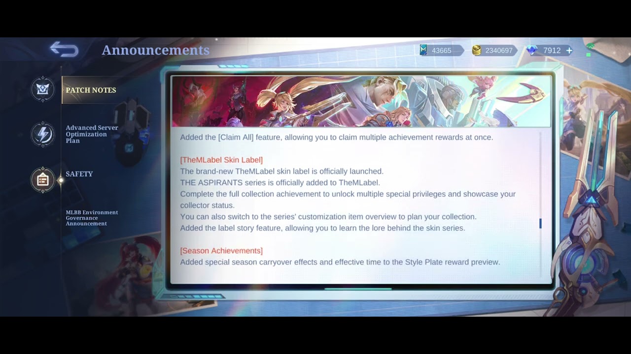 Karrie Lukas Kalea Haya Obsidia Buff & Sun Hylos Adjustment - Patch Notes 2.2.06 Advance Server MLBB background