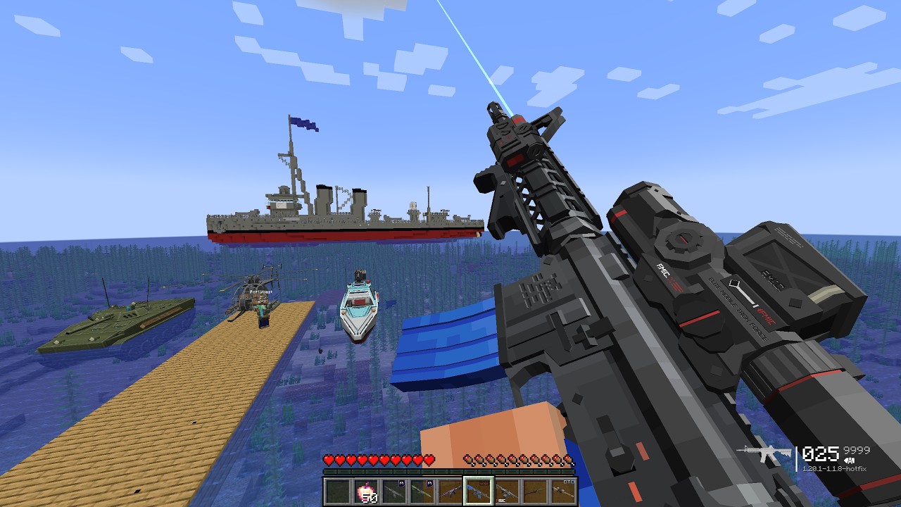 We Became the Villager Air Force to Sink the Pillager WARSHIP with Modern Weapons! đąđ„ background