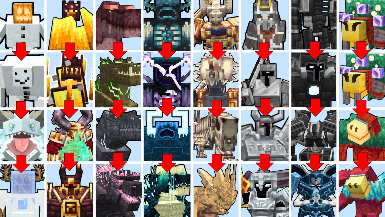 MINECRAFT MOST POWERFUL BOSSES TOURNAMENT BUT THE BOSS UPGRADES | Minecraft Mob Battle