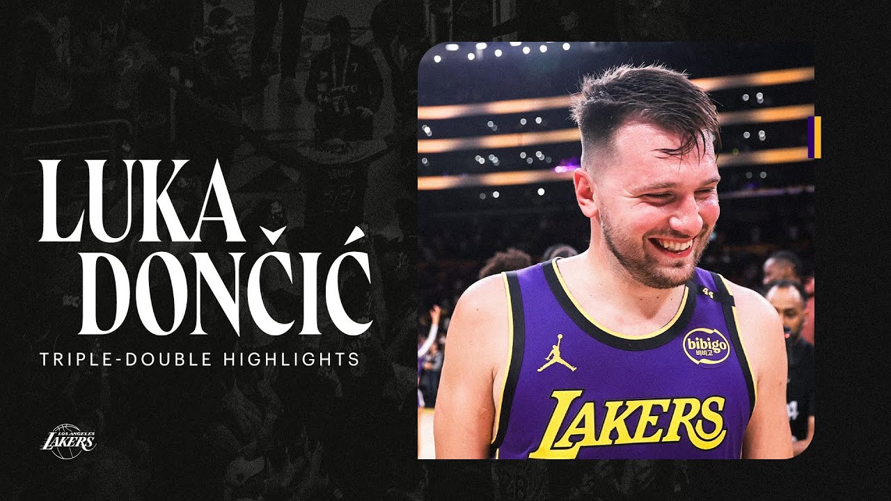 Luka Dončić's FIRST Triple-Double as a Laker | 19 pts, 15 reb, 12 ast background